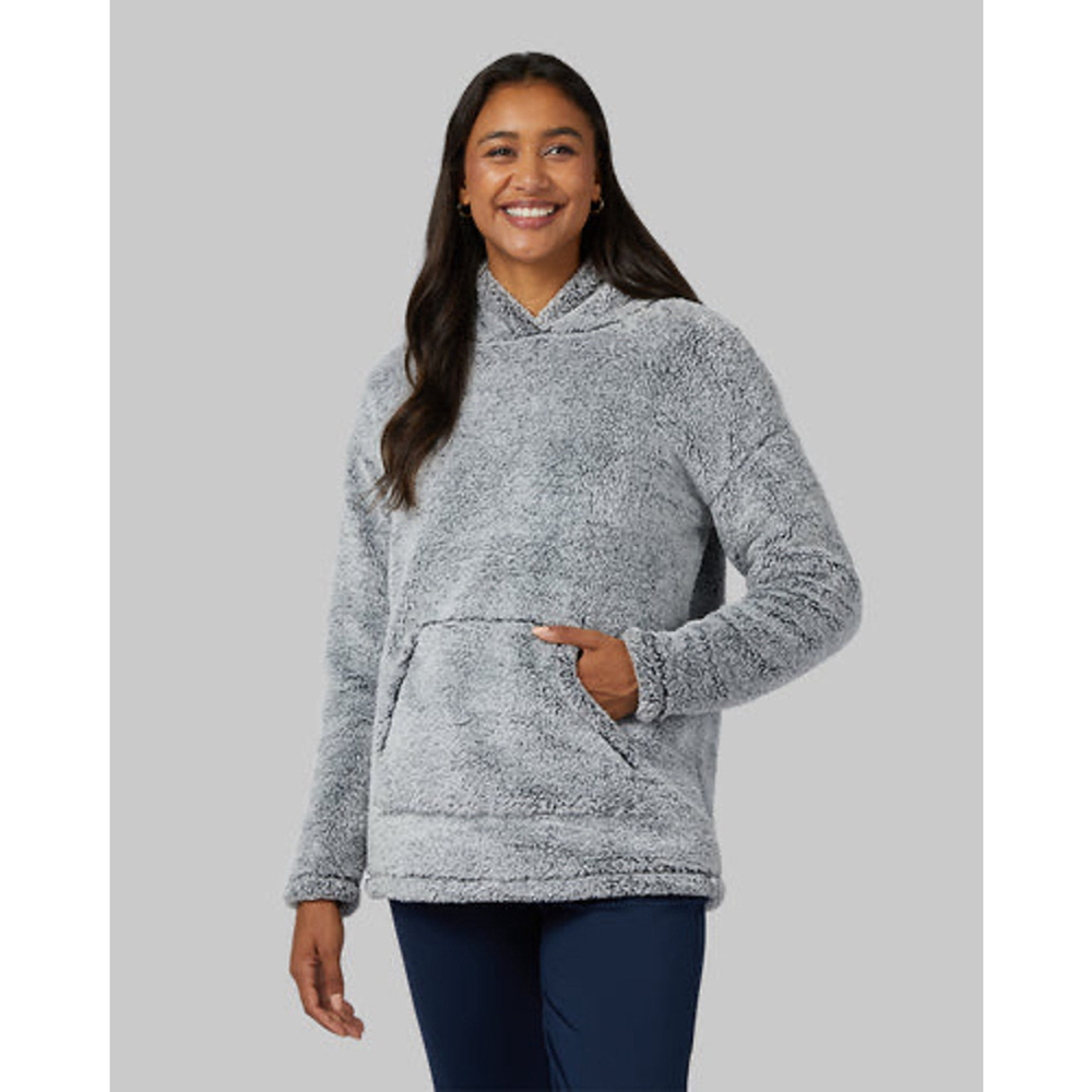 Women's 32 Degrees Heat Hoodie Size L Gray Fleece Sherpa